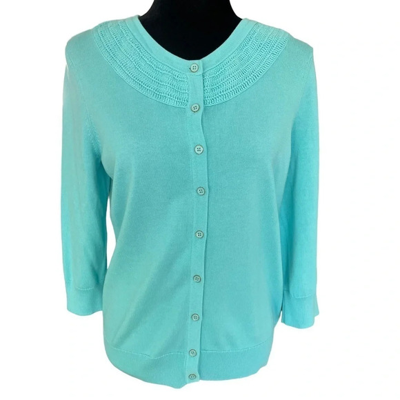 NWT Talbots Cardigan Sweater Cotton Rayon Blend size Medium - Picture 1 of 8